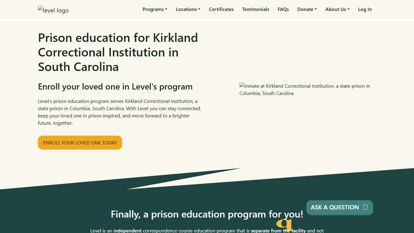 Prison Education For Kirkland Correctional Institution - Level